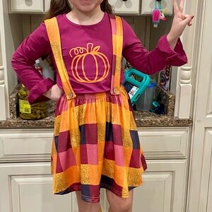 Sparkle in Pink girls Thanksgiving outfit.